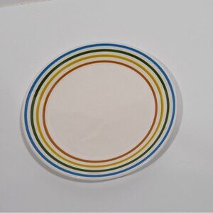 Syracuse China Syralite Spectrum Rainbow Stripe Plate Vintage Dinnerware Vintage